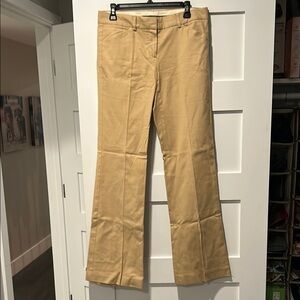 Theory Tan Low Rise Flared Trousers size 8. Work pants. Stretch. 34 inseam